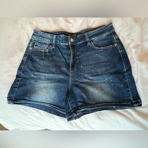 Judy Blue Splattered High Waist Dark Wash Shorts, NWOT, never worn!